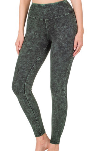 ACID WASHED LEGGINGS -  Eklectic Stylez & Fashion