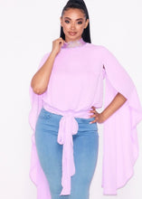 Load image into Gallery viewer, CHIFFON BLING SLEEVE TOPS -  Eklectic Stylez &amp; Fashion
