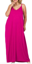 Load image into Gallery viewer, PLUS SIZES V-NECK CAMI MAXI DRESS -  Eklectic Stylez &amp; Fashion
