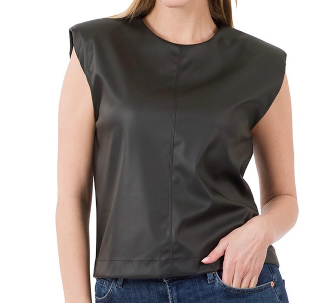 VEGAN LEATHER TOP -  Eklectic Stylez & Fashion