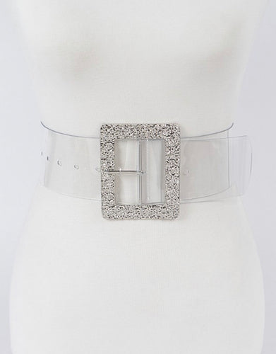 WIDE CLEAR BELT -  Eklectic Stylez & Fashion